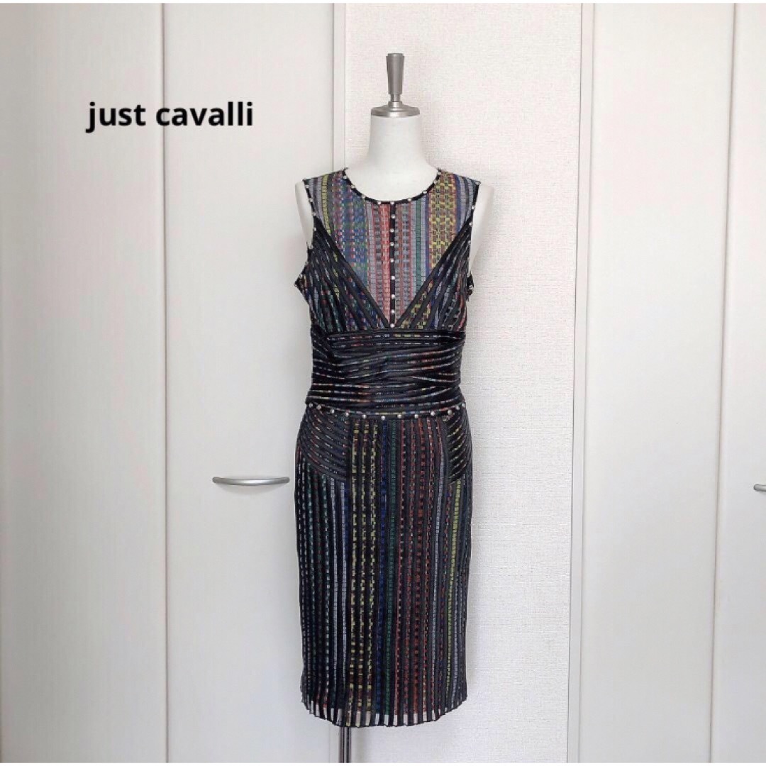 Just Cavalli(ジャストカヴァリ)のjust cavalli ジャストカヴァリ　ノースリーブ　ワンピース　ドレス レディースのワンピース(ひざ丈ワンピース)の商品写真