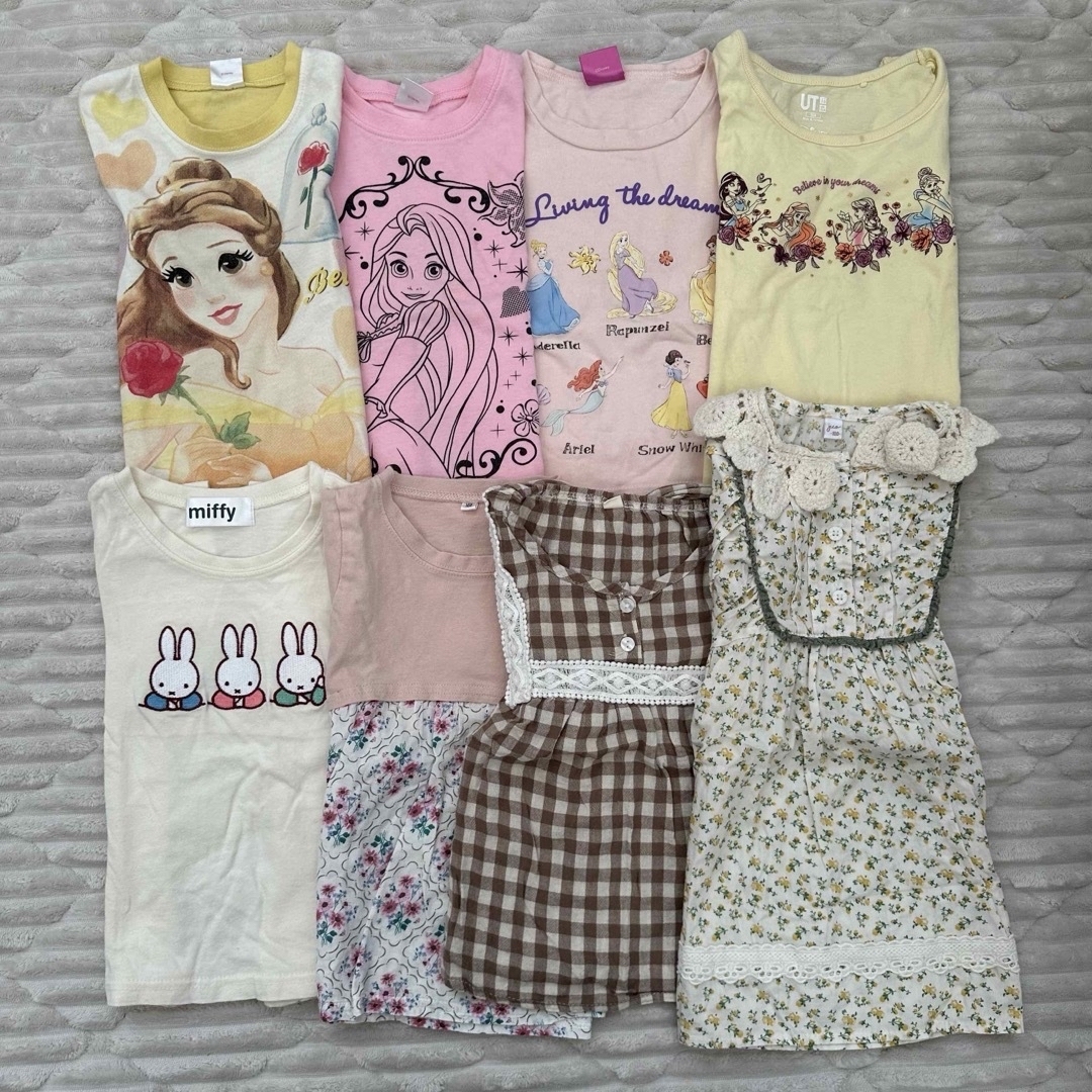 UNIQLO(ユニクロ)の女の子 100サイズ セット売り 夏服 キッズ/ベビー/マタニティのキッズ服女の子用(90cm~)(Tシャツ/カットソー)の商品写真