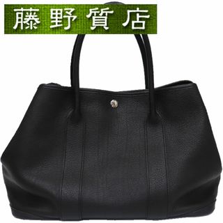 エルメス(Hermes)のエルメス HERMES ガーデンパーティ PM 36C トゴ 黒 ブラック シルバー金具 □K刻印 2007年 8020(トートバッグ)