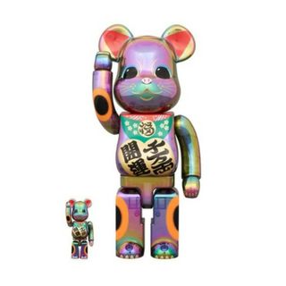 メディコムトイ(MEDICOM TOY)のBE@RBRICK 招き猫 開運・千万両 黒透明メッキ 100％ & 400％(その他)