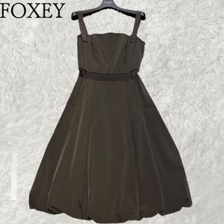 フォクシー(FOXEY)のFOXEY フォクシー ノースリーブワンピース　バルーン　フレア　キャミソール(ロングワンピース/マキシワンピース)