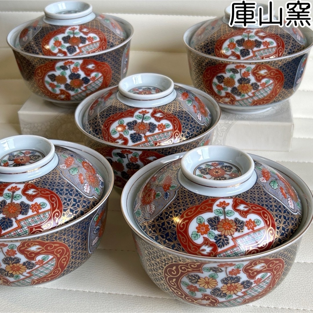 美濃焼 - 前畑陶器 庫山窯 蓋付きどんぶり揃 5客セット 丼ぶり 美濃焼 - 前畑陶器 庫山窯 蓋付きどんぶり揃 5客セット 丼ぶり