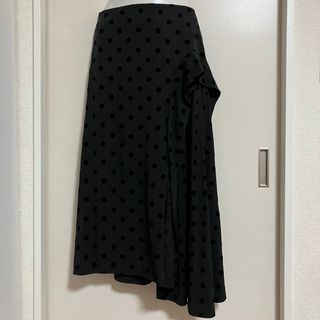 ヨウジヤマモト(Yohji Yamamoto)のヨウジヤマモト　YOHJI YAMAMOTO＋noir ドットロングスカート黒(ロングスカート)