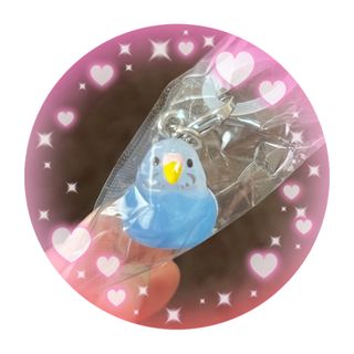 ♡ゆらりことり♡セキセイインコ オパーリン クリアアクセサリー(スマホストラップ/チャーム)