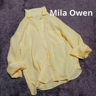ミラオーウェン(Mila Owen)のMila Owen ミラオーウェン リネン シャツ ライトイエロー 麻 春夏(シャツ/ブラウス(長袖/七分))