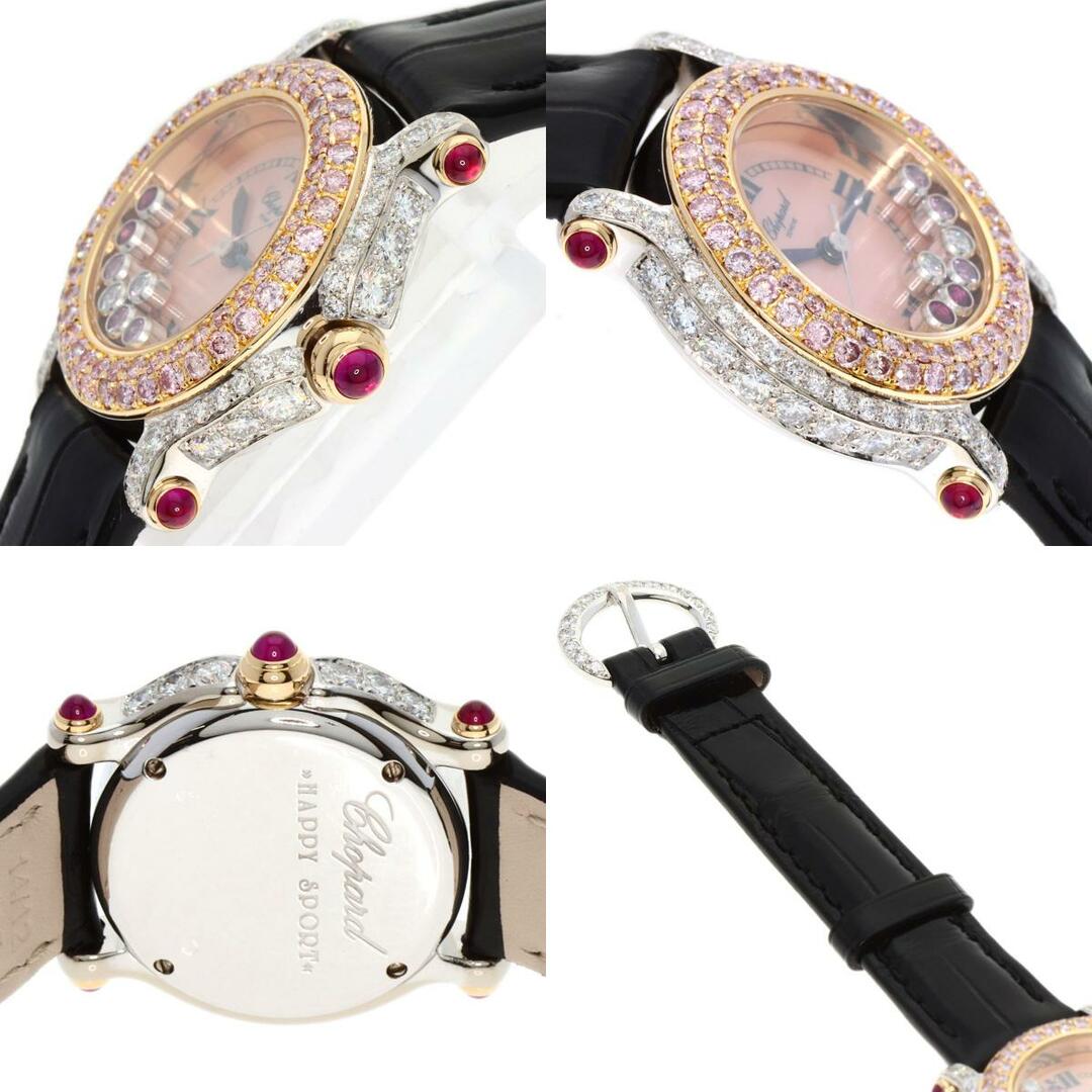 Chopard(ショパール)のChopard 27/6244/401 ハッピースポーツ メーカーコンプリート 腕時計 K18WG 革 ダイヤモンド レディース レディースのファッション小物(腕時計)の商品写真
