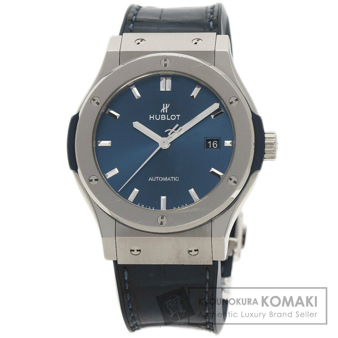 HUBLOT(ウブロ)のHUBLOT  542.NX.7170.LR クラシックフュージョン  チタニウム ブルー 腕時計 チタニウム ラバー メンズ メンズの時計(腕時計(アナログ))の商品写真