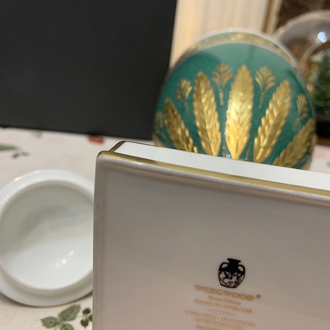 希少ウェッジウッド コロンビア パウダーグリーン シャグリーン 希少ウェッジウッド コロンビア パウダーグリーン シャグリーン