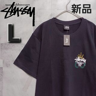 ✨新品✨ STUSSY ブラック【LB WREATH STUSSY TEE】L