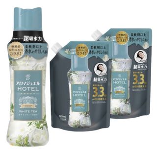 レノアハピネス アロマジュエル ホワイトティー本体＋詰め替え 1,410mL×2(洗剤/柔軟剤)