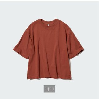 ユニクロ(UNIQLO)のユニクロ　オーバーサイズT　五分袖　Sサイズ(Tシャツ(半袖/袖なし))