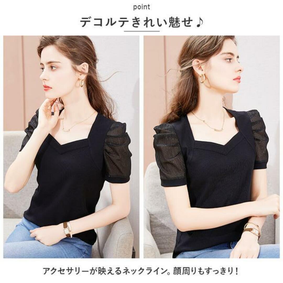 【並行輸入】バルーン袖カットソー 半袖 ykj213 レディースのトップス(Tシャツ(半袖/袖なし))の商品写真