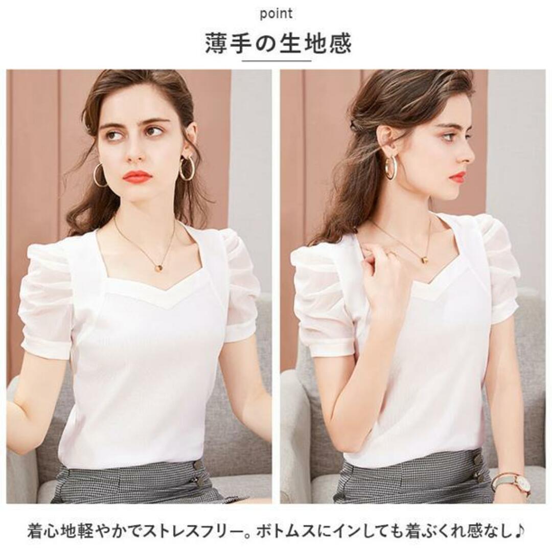 【並行輸入】バルーン袖カットソー 半袖 ykj213 レディースのトップス(Tシャツ(半袖/袖なし))の商品写真