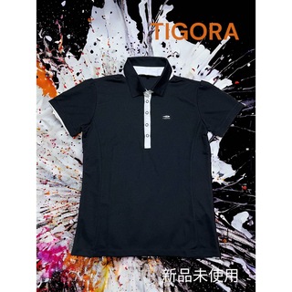 ティゴラ(TIGORA)のTIGORA ティゴラ　ゴルフウェア　半袖　ポロシャツ　ブラック　新品　未使用(ウエア)