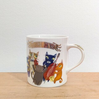 シンジ カトウ 猫 ネコのオーケストラ マグカップ コップ グラス(グラス/カップ)