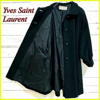 イヴサンローラン(Yves Saint Laurent)のイヴサンローラン ロングコート チェスター ブラック  ウール M ユニセックス(ロングコート)