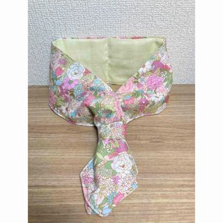 ハンドメイド　ピンク色系お花柄のネッククーラー(スカーフ)