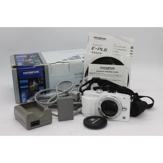 【美品 返品保証】 【元箱付き】オリンパス Olympus E-PL6 ホワイト バッテリー チャージャー付き ミラーレス一眼 ボディ  s9341(デジタル一眼)