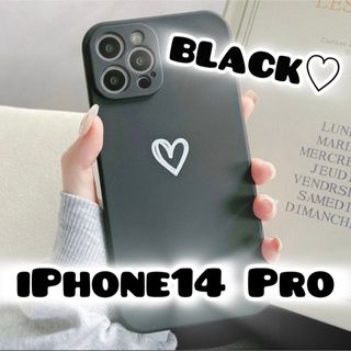 Apple -  【iPhone14pro】iPhoneケース ブラック ハート 手書き 黒