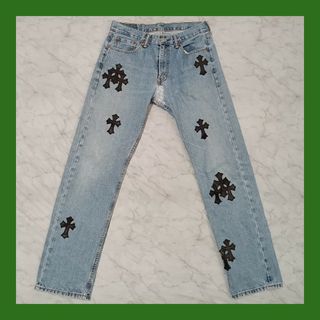 Chrome Hearts - Levi's 505（W32 / 82cm）クロスパッチカスタム