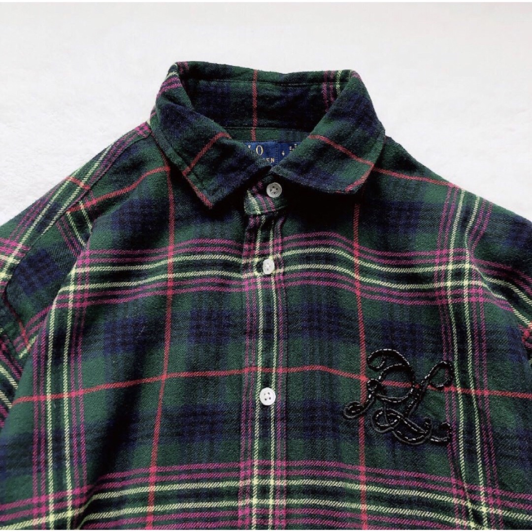 POLO RALPH LAUREN(ポロラルフローレン)のRALPH LAUREN ラルフローレン　ビーデッド　ロゴ　チェック　シャツ レディースのトップス(シャツ/ブラウス(長袖/七分))の商品写真