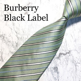 BURBERRY BLACK LABEL - BURBERRY BLACK LABEL ネクタイ　ストライプ　グリーン