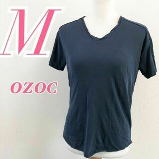 OZOC オゾック M 半袖カットソー Tシャツ 綿100% カジュアル 青