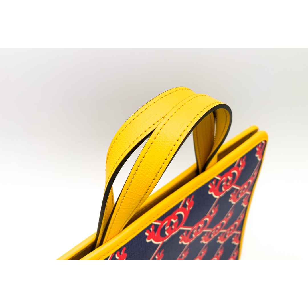 GUCCI - GUCCI グッチ 605614 ネイビー×イエロー×レッド 黄 赤 GUCCI - GUCCI グッチ 605614 ネイビー×イエロー×レッド 黄 赤