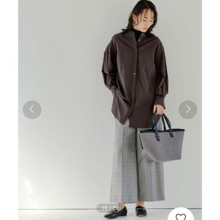 ユナイテッドアローズグリーンレーベルリラクシング(UNITED ARROWS green label relaxing)のシャツ　ヨーク ロング ブラウス　グレー　グリーンレーベル(シャツ/ブラウス(長袖/七分))