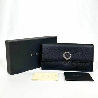 BVLGARI - ブルガリ　BVLGARI  三つ折り　長財布　メンズ　ブラック　レザー