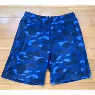 アベイシングエイプ(A BATHING APE)のBAPE 迷彩スウェットハーフパンツ　L(ショートパンツ)