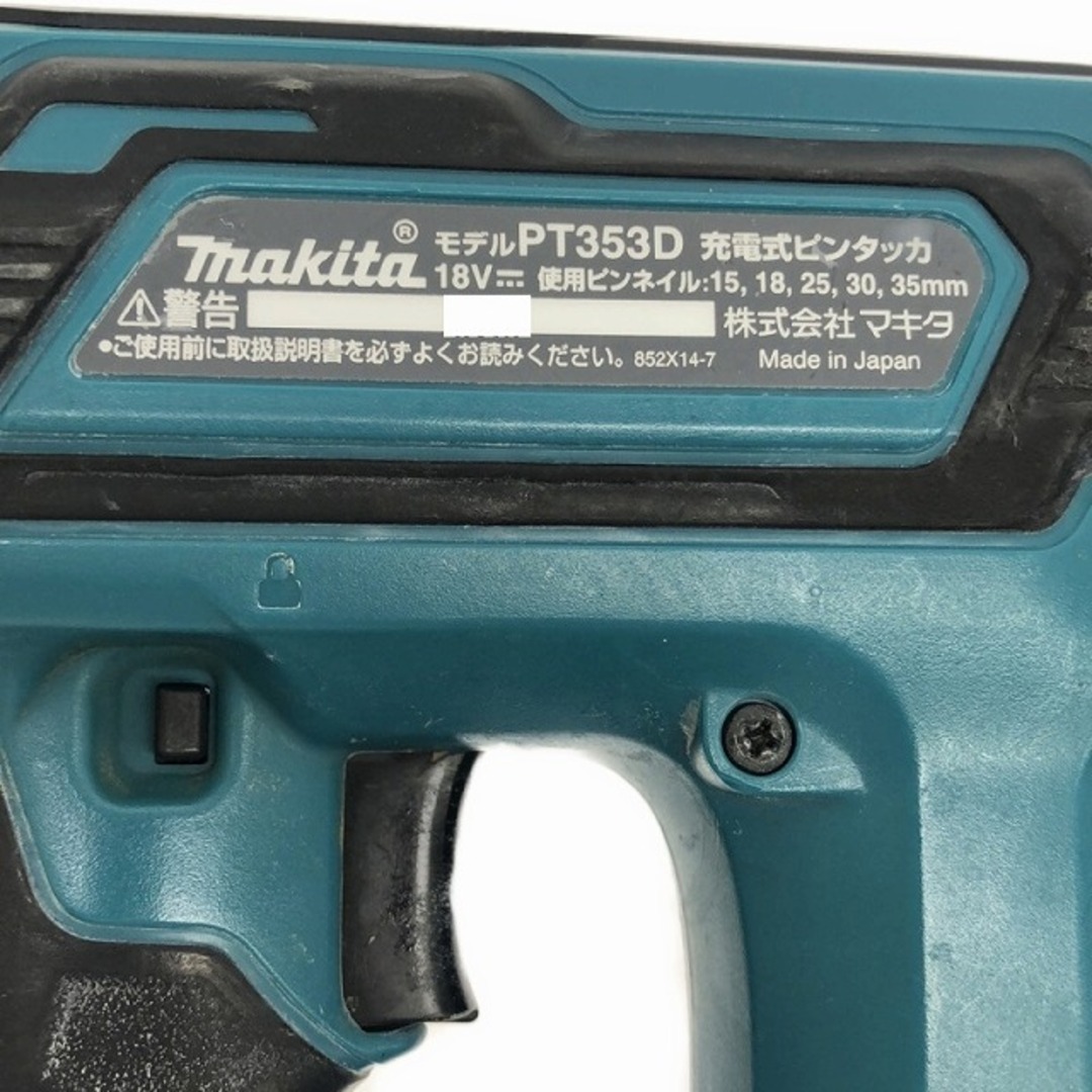 Makita(マキタ)の☆中古品☆makita マキタ 18V 35ｍｍ 充電式ピンタッカ PT353D バッテリ1個(18V6.0Ah) ピンネイル付き 青/ブルー 88675 自動車/バイクのバイク(工具)の商品写真