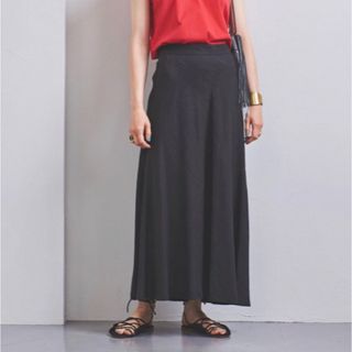 ユナイテッドアローズ(UNITED ARROWS)のブラック⭐︎リネンマキシスカート36(ロングスカート)