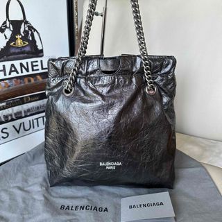 バレンシアガ(Balenciaga)のBALENCIAGA クラッシュ　スモール　ガンメタル　ブラック　トートバッグ(トートバッグ)