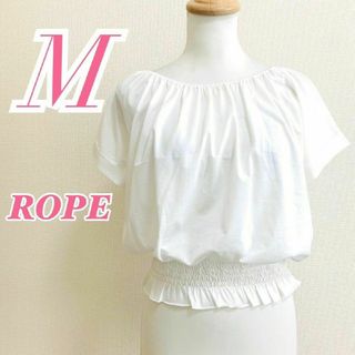 ROPE ロペ レディース M ブラウス シャーリング ホワイト ショート丈