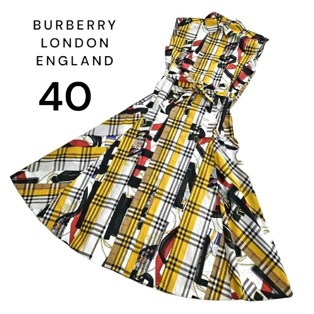 BURBERRY(バーバリー)の美品　BURBERRY LONDON ENGLAND 大きめ【40】ワンピース レディースのワンピース(ロングワンピース/マキシワンピース)の商品写真