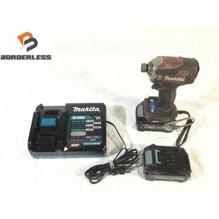 マキタ(Makita)の☆中古動作品☆makita マキタ 40Vmax 充電式 インパクトドライバ TD001G バッテリー(BL4025) 2個 充電器付き 89363(工具)