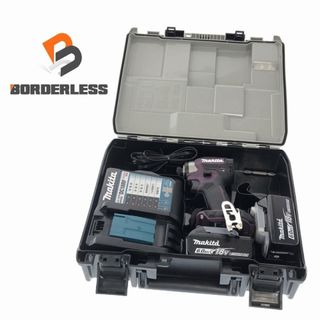 マキタ(Makita)の☆美品☆makita マキタ 18V 充電式インパクトドライバ TD173DGXAP 紫/パープル バッテリー2個(18V 6.0Ah) 充電器 ケース付 88866(工具)