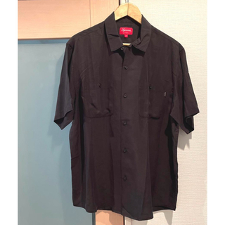 Supreme - シュプリーム　シルクシャツ　半袖シャツ　シンプル　黒