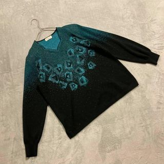 【Se zart】（LL）トップス　総柄　日本製 ニットセーター プルオーバー(ニット/セーター)