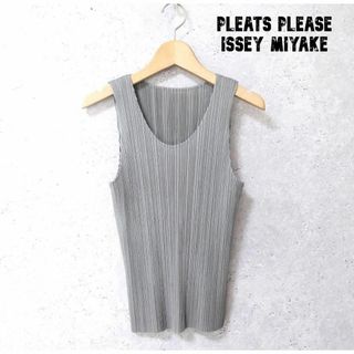 PLEATS PLEASE ISSEY MIYAKE - 美品 PLEATS PLEASE Uネック ノースリーブカットソー タンクトップ