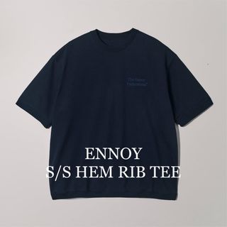 【ennoy】Short sleeve hem rib tee NAVY  L