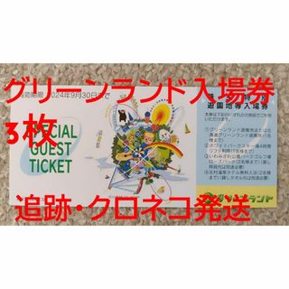 【3枚】グリーンランド入場券 株主優待券　クロネコ発送(遊園地/テーマパーク)