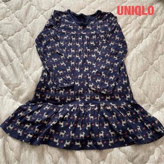 ユニクロ(UNIQLO)のワンピース120cm ユニクロ　ポケットあり　ガールズ(ワンピース)