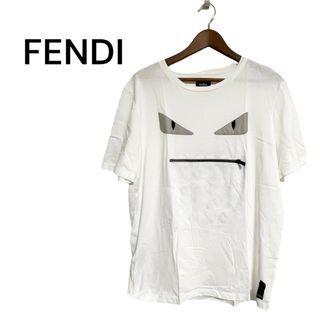 フェンディ(FENDI)のFENDI フェンディ バッグバグズレザーパッチ フロントジップ付Tシャツ(Tシャツ/カットソー(半袖/袖なし))