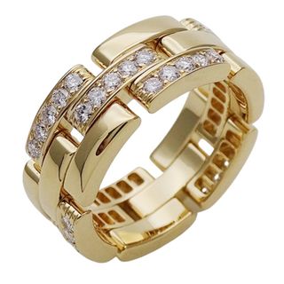Cartier - カルティエ Cartier リング レディース ブランド 指輪 750YG ダイヤモンド マイヨンパンテール イエローゴールド #54 約13.5号 ジュエリー 磨き済み【中古】