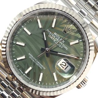 ロレックス(ROLEX)の　ロレックス ROLEX デイトジャスト 36　パームモチーフ 126234 ランダム番 オリーブグリーン  ステンレススチール、ホワイトゴールド 自動巻き メンズ 腕時計(その他)