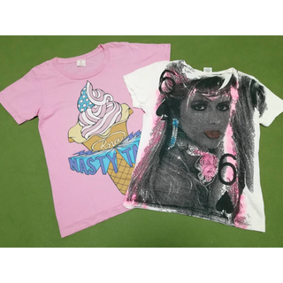 アールエヌエー(RNA)の美品　RNA ロックTシャツ　ピンク　2枚セット(Tシャツ(半袖/袖なし))