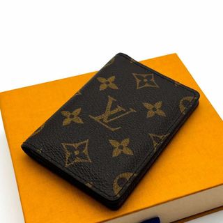 ルイヴィトン(LOUIS VUITTON)の【極美品】ルイヴィトン　オーガナイザードゥポッシュ　モノグラム　名刺入れ　茶色(名刺入れ/定期入れ)