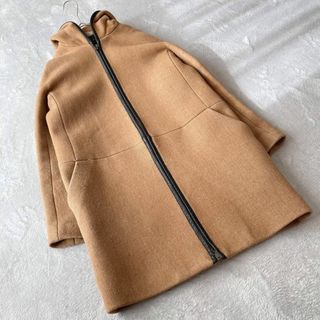 ジェイクルー(J.Crew)の【J.CREW】ジェイクルー（2）フード 無地 フルジップ ロングコート(ロングコート)